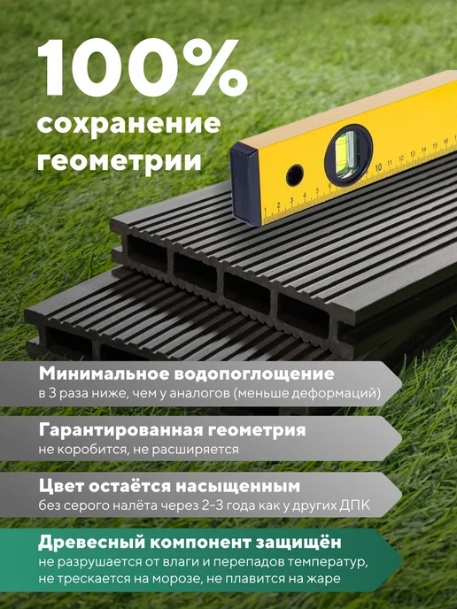 Мебель ДПК Доска террасная ДПК, 1.5 метра, 5 шт, Коричневый, 2 м, 5 шт, серый, фото 4