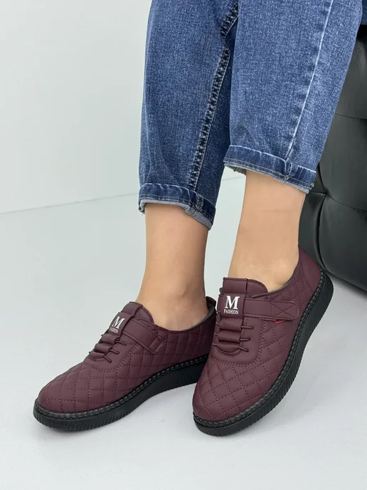 LIKA Туфли мокасины на платформе повседневные мягкие, красный, фото 2