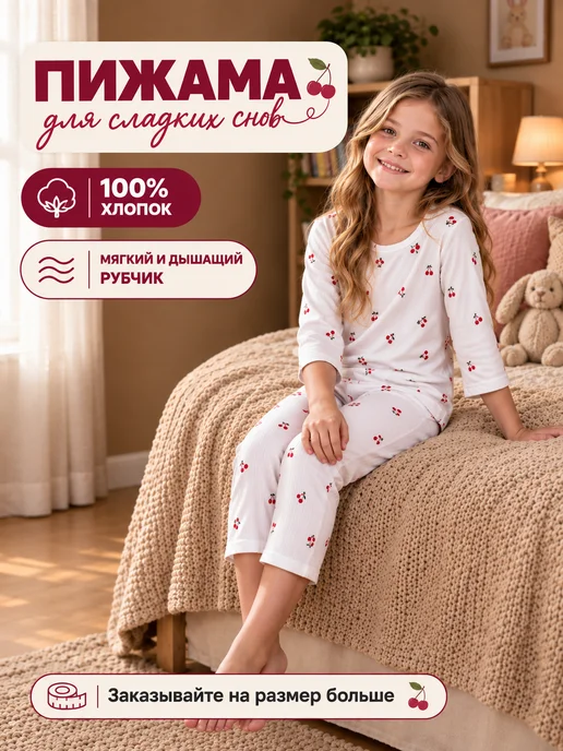 Pajama Party Пижама со штанами легкая в рубчик, вариант, фото 2