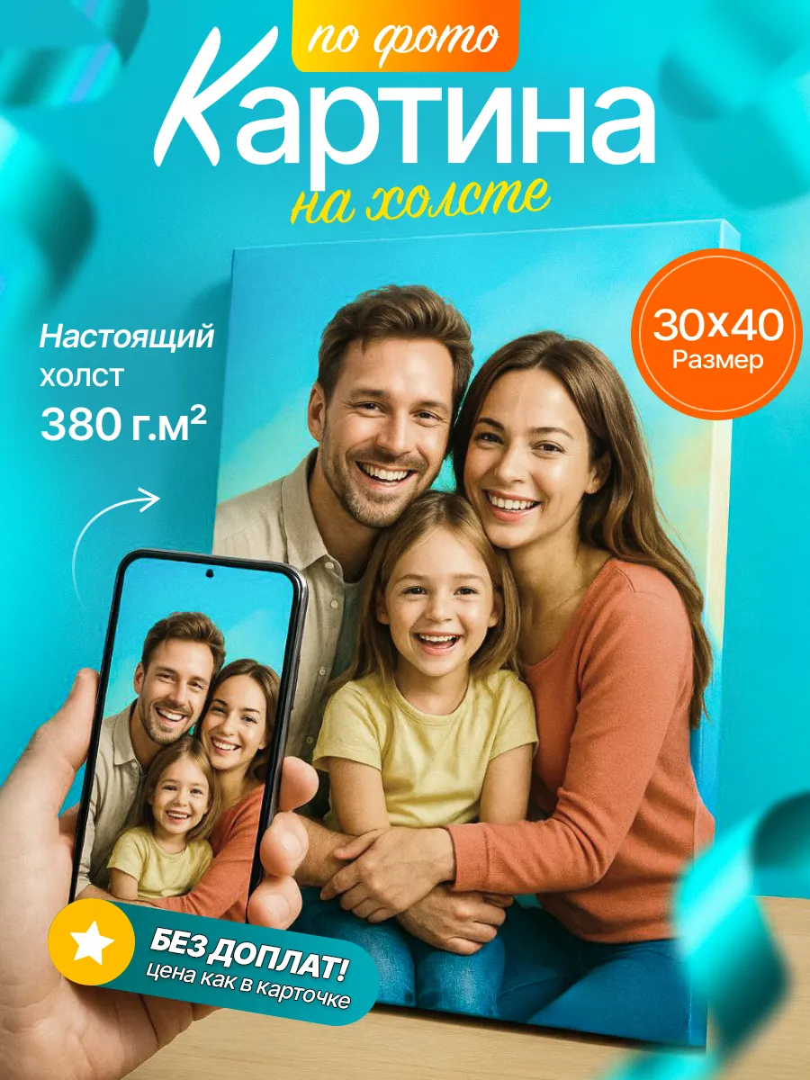 Картина по фото на холсте 30х40см