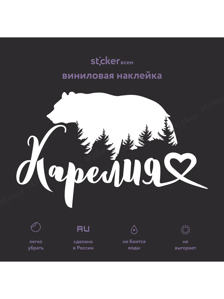 Наклейка "Карелия 10 регион" 17х10 см