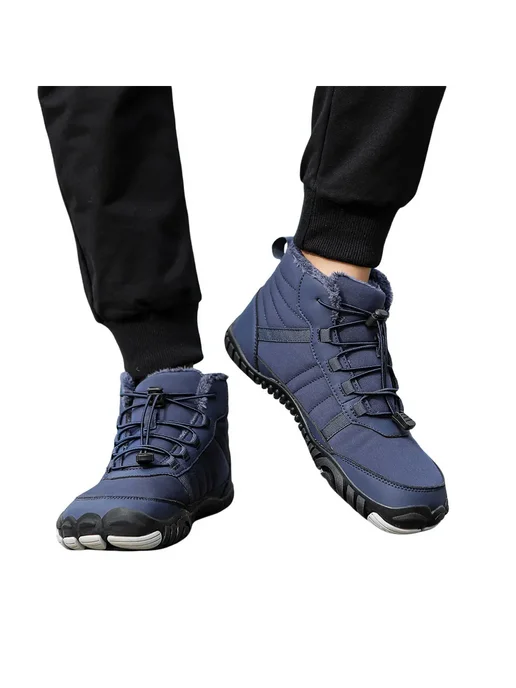 Ботинки зимние без шнурков, антискользящие, для мужчин и жен, синий, фото 4