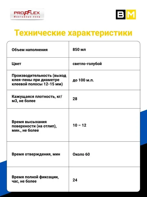 Profflex Клей-пена profix 100 Универсальная Всесезонная 850 мл, 12шт, 850 мл, 12 шт, фото 5