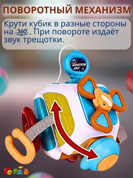 Бизикубик для малышей, Монтессори, 6 мес-3 года, вариант, фото 5