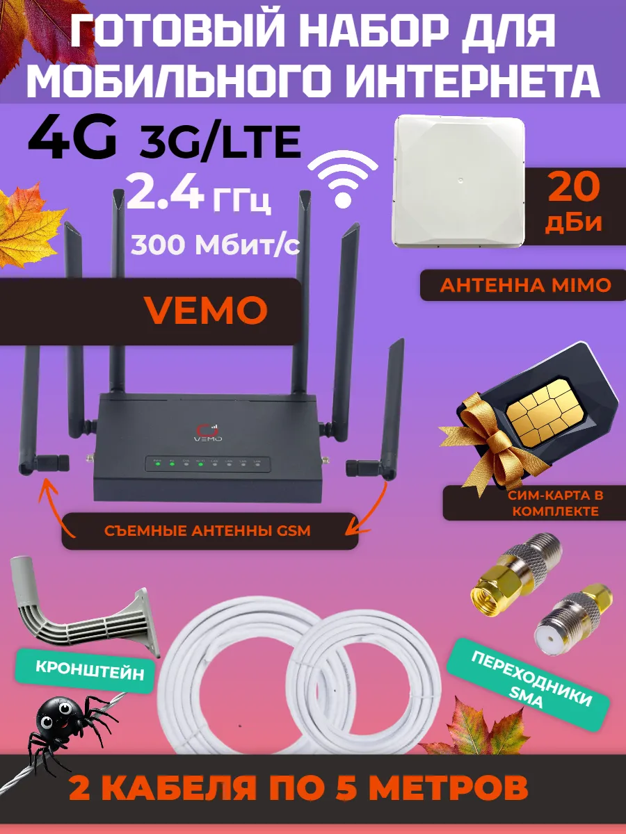 Готовый комплект для интернет с антенной 20dbi