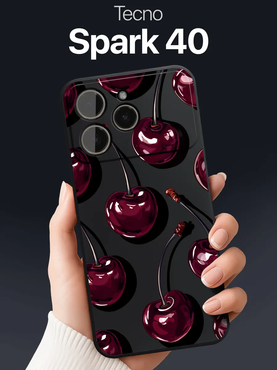Чехол на Tecno Spark 40 с вишнями